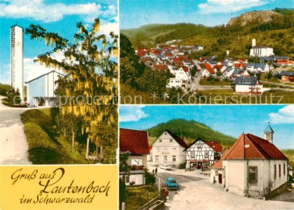 Lautenbach Gernsbach Schwarzwald KIrche Panorama Ortspartie