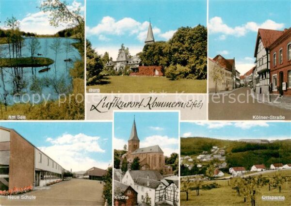 Kommern Commern Mechernich Seepartie Burg Koelner Strasse Neue Schule Kirche Ort