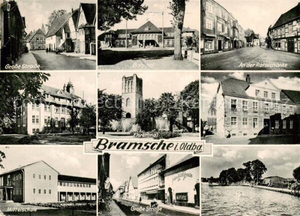 Bramsche Hase Grosse Strasse Bahnhof Ratsschaenke Ehrenmal Mittelschule Strandba