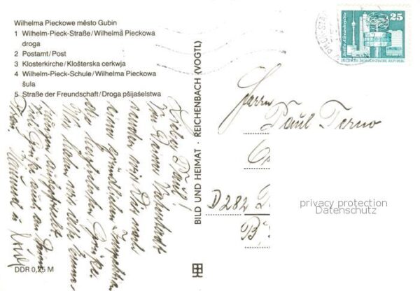 Guben Wilh Pieck Strasse Postamt Klosterkirche Wilh Pieck Schule Strasse der Fre – Bild 2