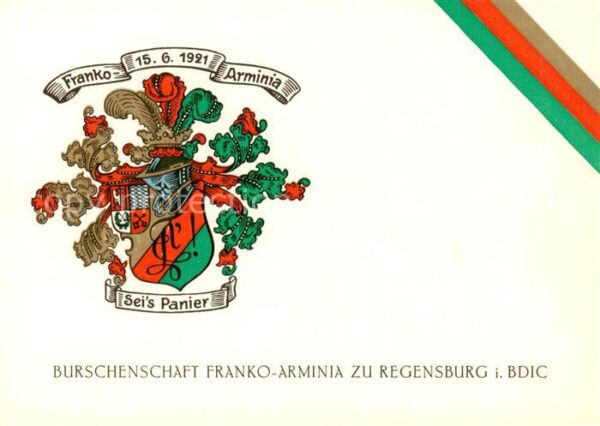 Regensburg Wappen der Burschenschaft Franko Arminia zu Regensburg