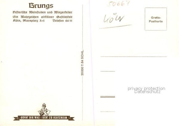 Koeln  Rhein Brungs Historische Weinstuben und Winzerkeller – Bild 2