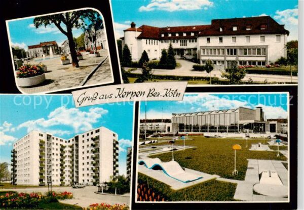 Kerpen  Rheinland Ortspartie Schule Hochhaus Minigolf