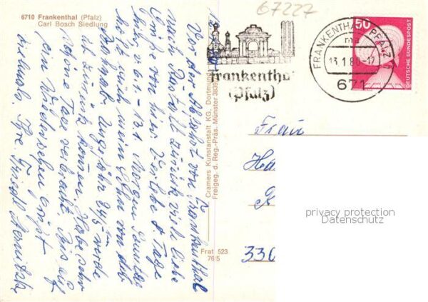 Frankenthal  Pfalz Carl Bosch Siedlung Fliegeraufnahme – Bild 2