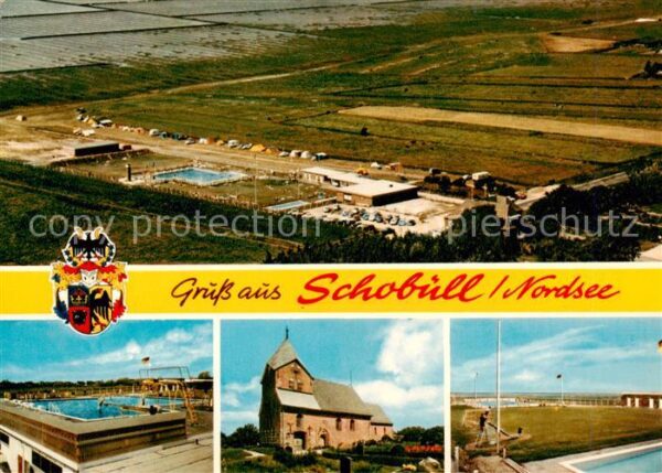 Schobuell Husum Nordsee Fliegeraufnahme Schwimmbad Kirche