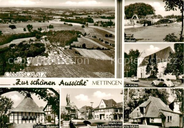 Mettingen Westfalen Campingplatz Zur schoenen Aussicht Freibad Ev Kirche Tuoette