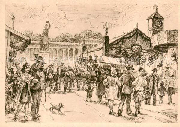 Muenchen Oktoberfest Zeichnung