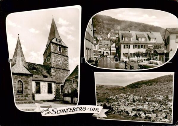 Schneeberg Unterfranken Kirche Ortsansicht Panorama