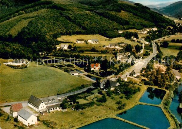 Lennestadt Fliegeraufnahme mit Gasthof Pension Waidmannsheil