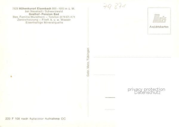 Eisenbach Schwarzwald Gasthof Pension Bad – Bild 2