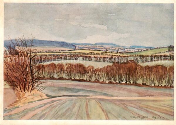 Luetjenburg Holstein Ostholsteinische Landschaft im Vorfruehling Kuenstlerkarte
