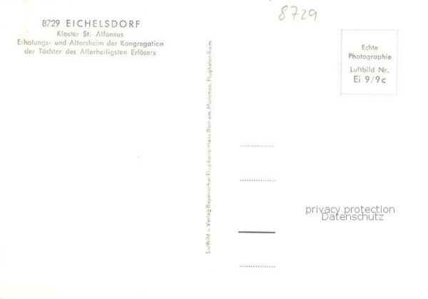 Eichelsdorf Unterfranken Kloster St Alfonsus Fliegeraufnahme – Bild 2