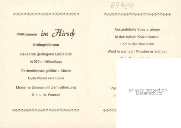 Struempfelbrunn Gasthof Pension Zum Hirsch Gaststube Wildschweinrudel – Bild 2