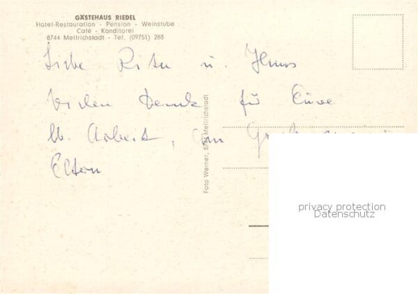 Mellrichstadt Gaestehaus Riedel Restaurant Hotel Gastraum Zimmer – Bild 2