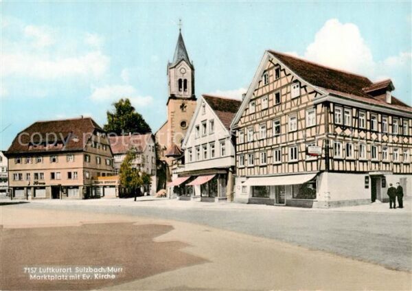 Sulzbach Murr Marktplatz mit Ev Kirche