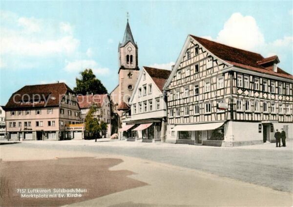 Sulzbach Murr Marktplatz mit Ev Kirche