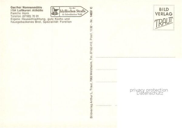 Althuette Wuerttemberg Gasthof Nonnenmuehle – Bild 2