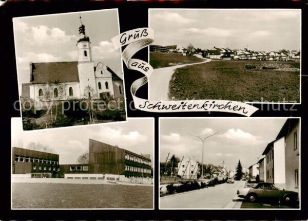 Schweitenkirchen Kirche Panorama Schule Strassenpartie