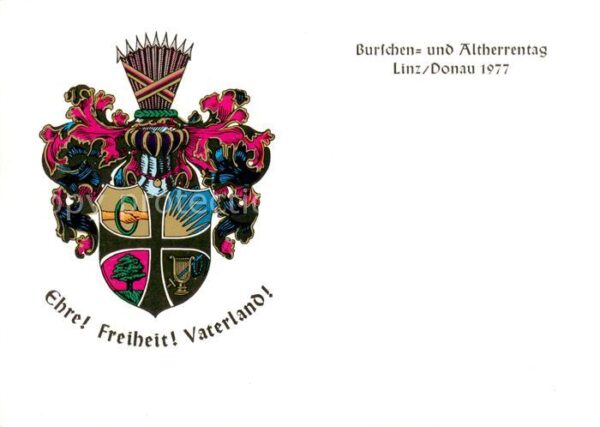 Linz Donau AT Burschen und Altherrentag 1977 Wappen der Burschenschaft