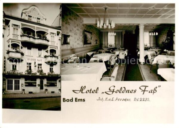 Bad Ems Hotel Goldnes Fass Speiseraum