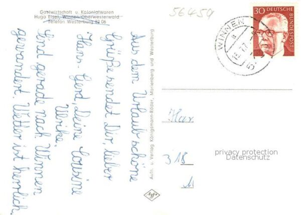 Winnen Westerwald Panorama Gedenkstaette Gastwirtschaft Hugo Elsei Waldpartie – Bild 2