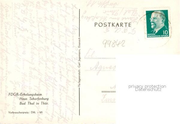 Bad Thal Ruhla FDGB Erholungsheim Haus Scharfenberg – Bild 2