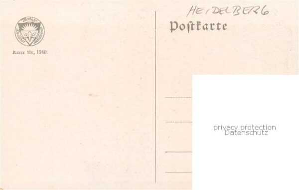 Heidelberg Neckar Ansicht mit Schloss W. H. Braun Kuenstlerkarte Lied Alte Bursc – Bild 2