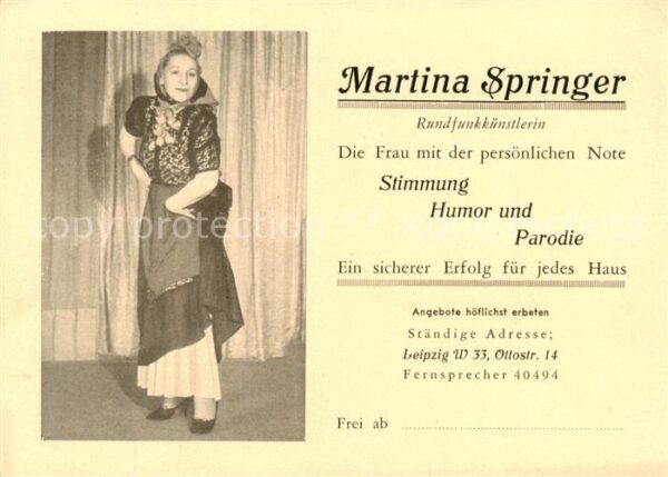 Leipzig Martina Springer Rundfunkkuenstlerin