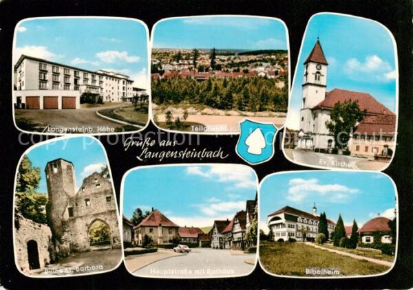 Langensteinbach Karlsbad Panorama Teilansicht Kirche Langensteinbacher Hoehe Bib