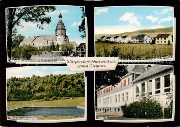 Wuergendorf Burbach Heimhof Ortspartie Schule Waldschwimmbad
