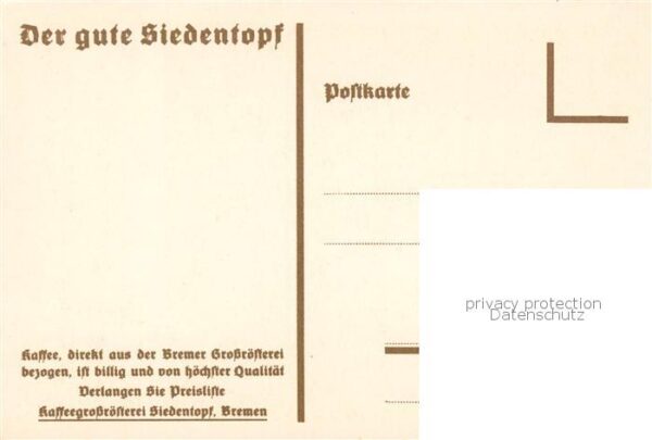 Bremen Kaffeegrossroesterei Siedentopf Kuenstlerkarte – Bild 2