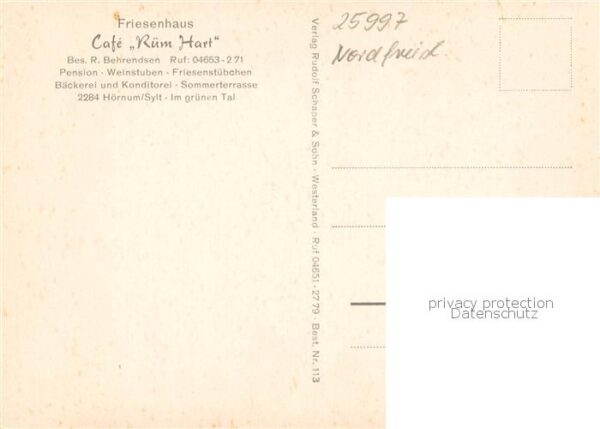 Hoernum Sylt Friesenhaus Cafe Ruem Hart Pension Gastraum – Bild 2