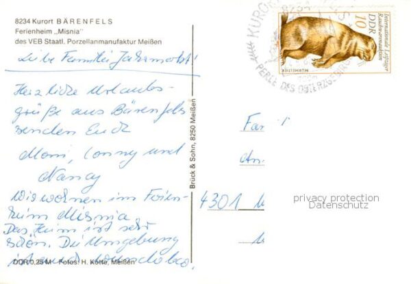 Baerenfels Erzgebirge Altenberg Ferienheim Misnia des VEB Staatl. Porzellanmanuf – Bild 2