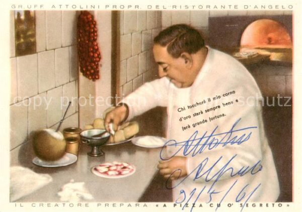 Napoli Neapel IT Ristorante d Angelo Unterschrift