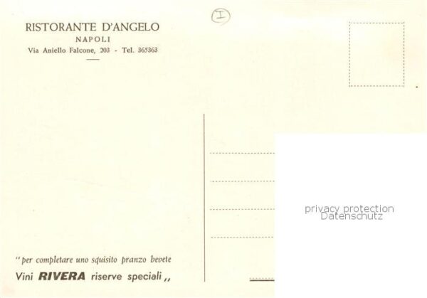 Napoli Neapel IT Ristorante d Angelo Unterschrift – Bild 2