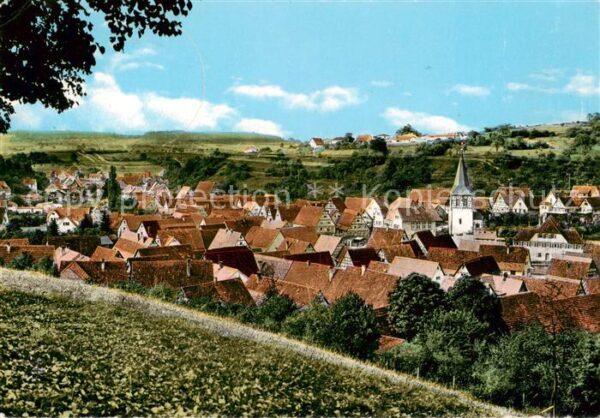 Flacht Weissach Ortsansicht mit Kirche