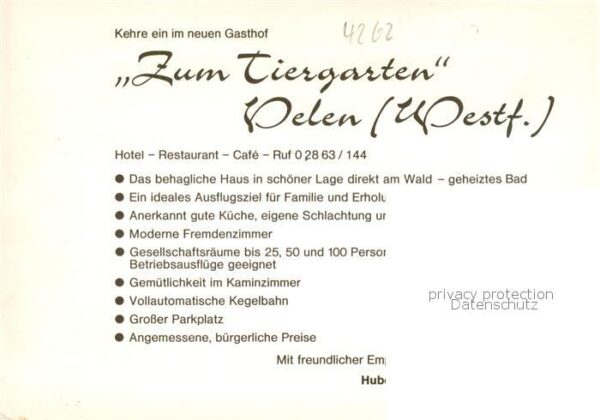 Velen Gasthof zum Tiergarten Gastraum Freibad – Bild 2