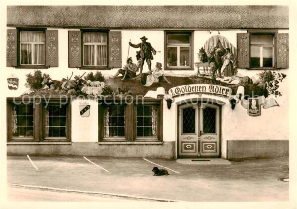 Gossholz Lindenberg Allgaeu Gasthof zum goldenen Anker Wandmalerei