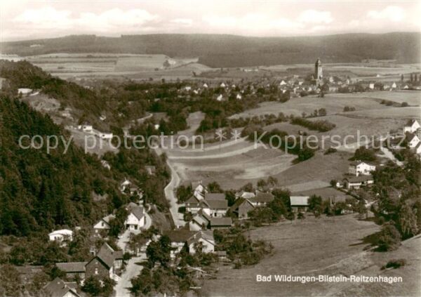 Bad Wildungen Panorama mit Bilstein und Reitzenhagen