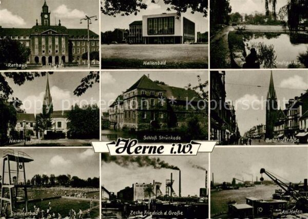 Herne  Westfalen Rathaus Hallenbad Stadtgarten Motive Zentrum Schloss Struenkede