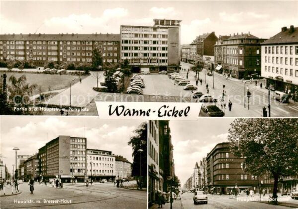 Wanne-Eickel Zentrum Hauptstrasse mit Parkplatz Bresser-Haus Sparkasse