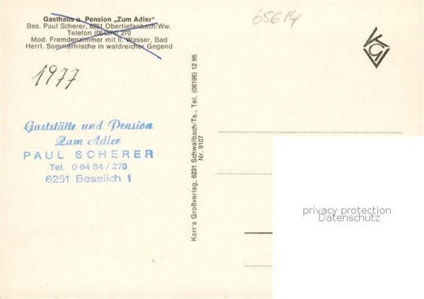 Obertiefenbach Westerwald Gasthaus Pension zum Adler Waldpartie Landschaft Kirch – Bild 2