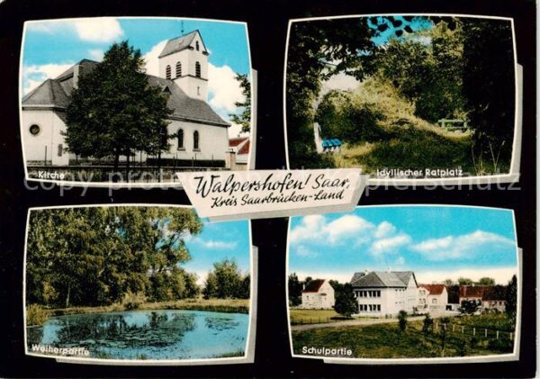 Walpershofen Riegelsberg Saarbruecken Kirche Rastplatz Partie an der Schule Weih