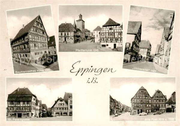 Eppingen Historische Gebaeude Baumannsches Haus Pfeifferturm Universitaet Altsta