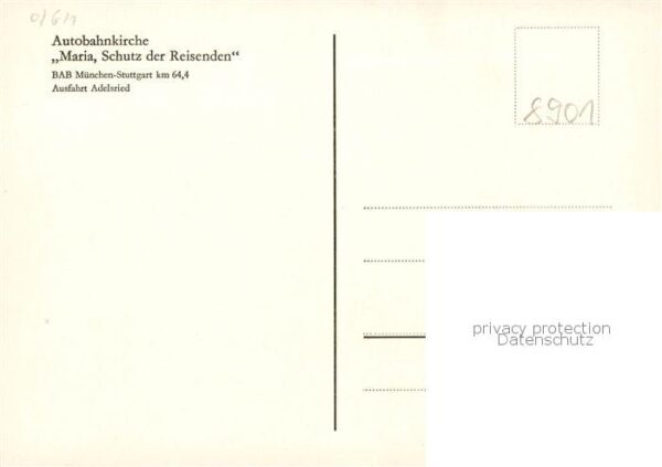 Adelsried Autobahnkirche Maria Schutz der Reisenden BAB Muenchen Stuttgart – Bild 2
