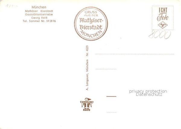 Muenchen Mathaeser Bierstadt Gaststaettenbetriebe Muenchner Stube Bierhalle Math – Bild 2