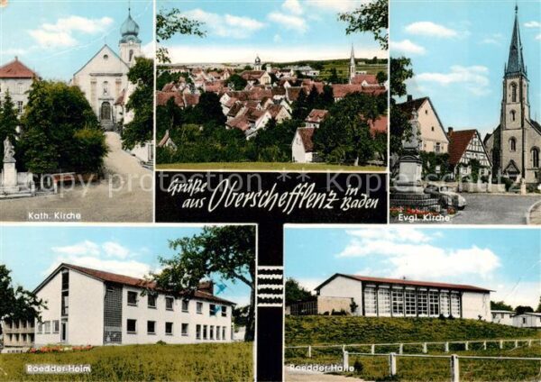 Oberschefflenz Ober-Schefflenz Kath Kirche Roedder Heim Ev Kirche Roedder Halle