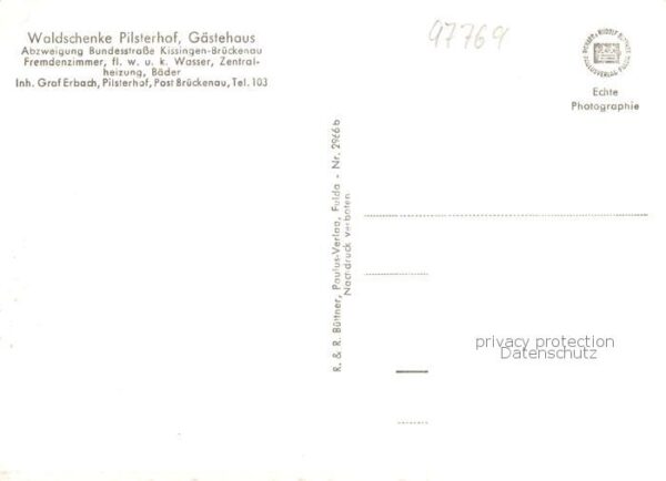 Brueckenau Bad Waldschenke Pilsterhof Gaestehaus – Bild 2