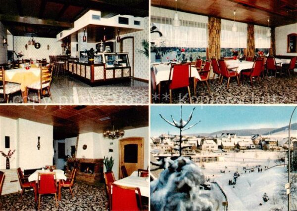 Willingen Sauerland Hotel Koelner Hof Restaurant Kaminzimmer Winterpanorama