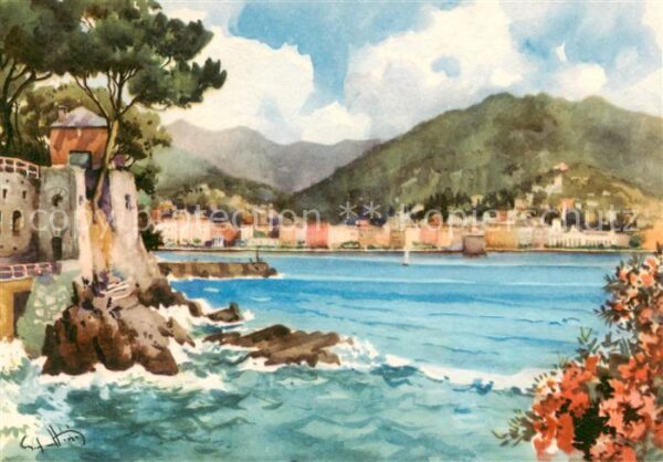 Rapallo IT Veduta dal Kursaal Kuenstlerkarte